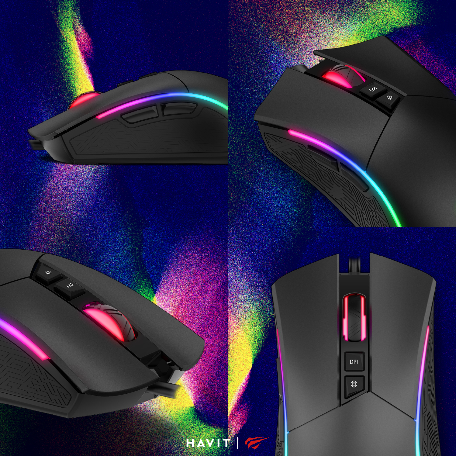 MS1001S | Mouse Gamer RGB 6400 DPI con 7 Botones Programables y Dise&ntilde;o Ergon&oacute;mico Antideslizante